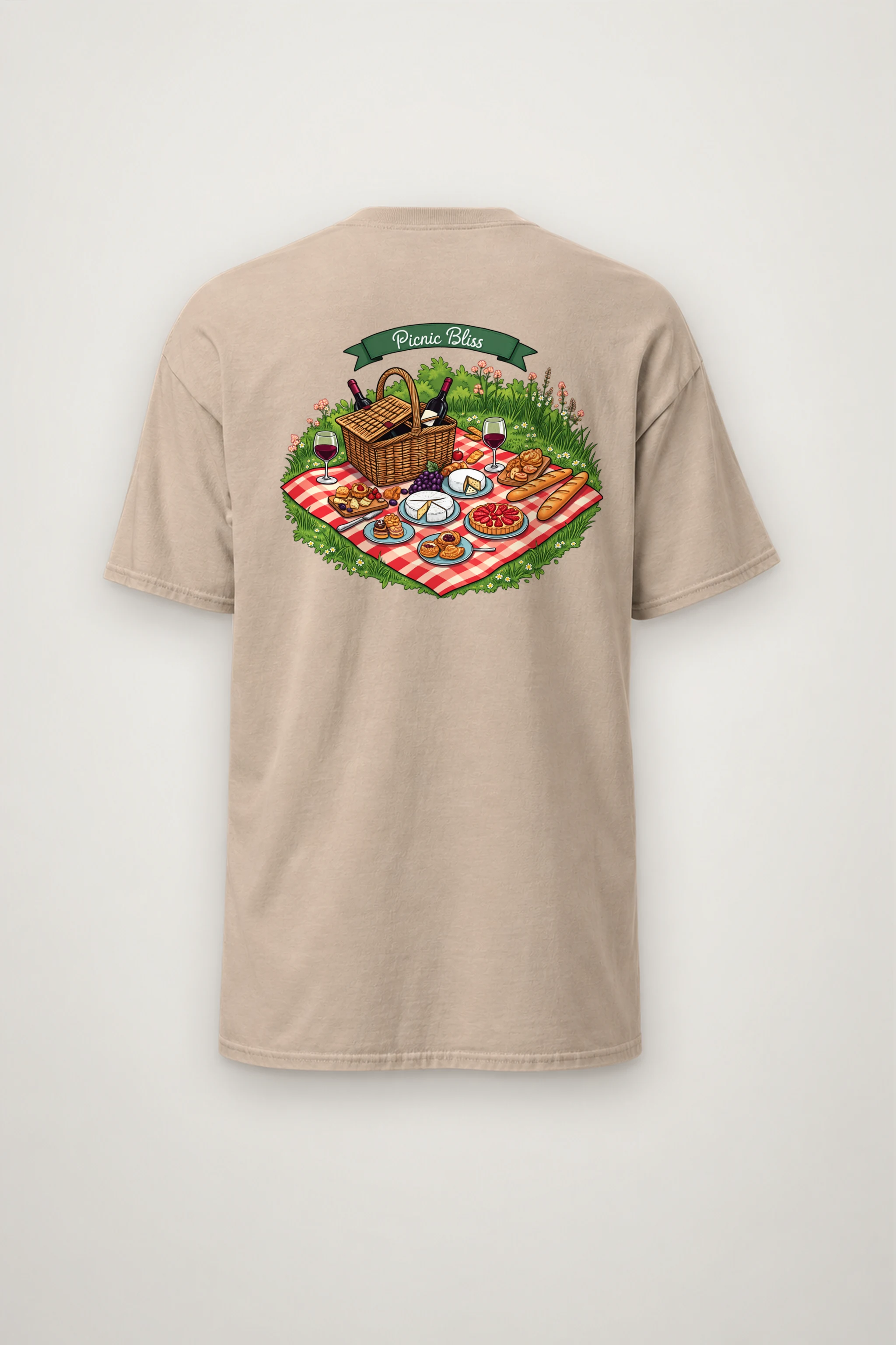 "Picnic Bliss" Heavyweight Unisex Crewneck T-shirt
