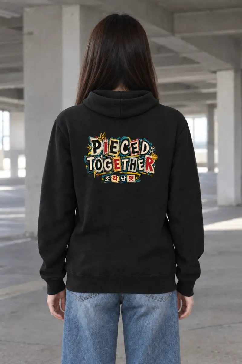 "Pieced Together Street Patchwork" Heavy Blend Unisex Pullover Hoodie