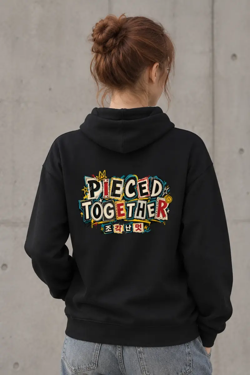 "Pieced Together Street Patchwork" Heavy Blend Unisex Pullover Hoodie