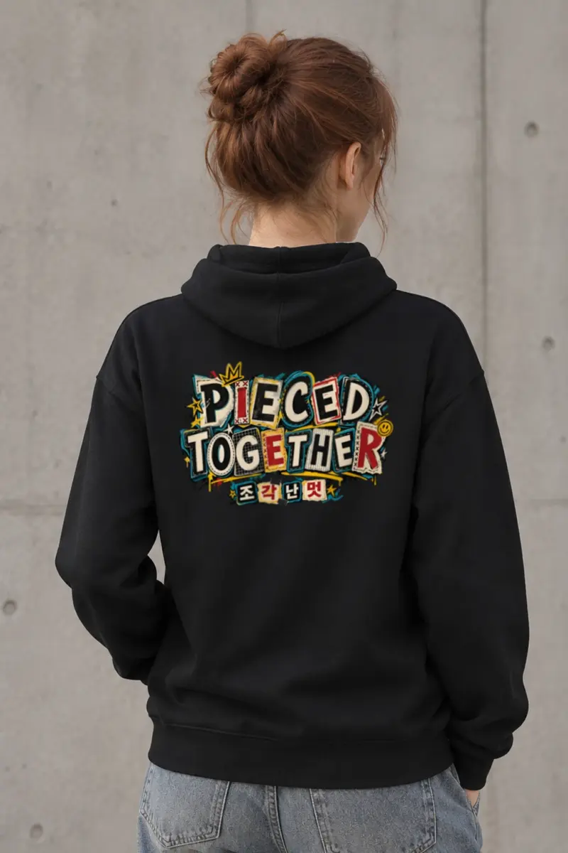 "Pieced Together Street Patchwork" Heavy Blend Unisex Pullover Hoodie