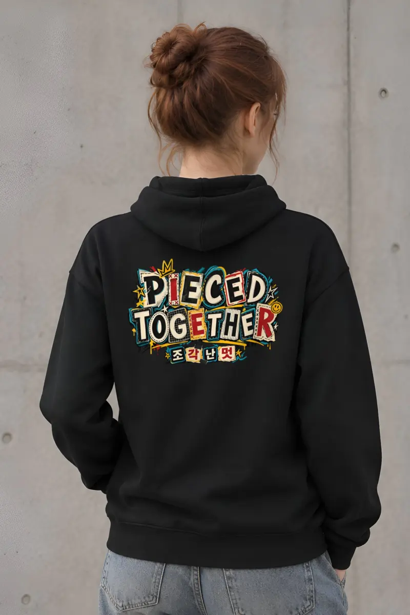 "Pieced Together Street Patchwork" Heavy Blend Unisex Pullover Hoodie