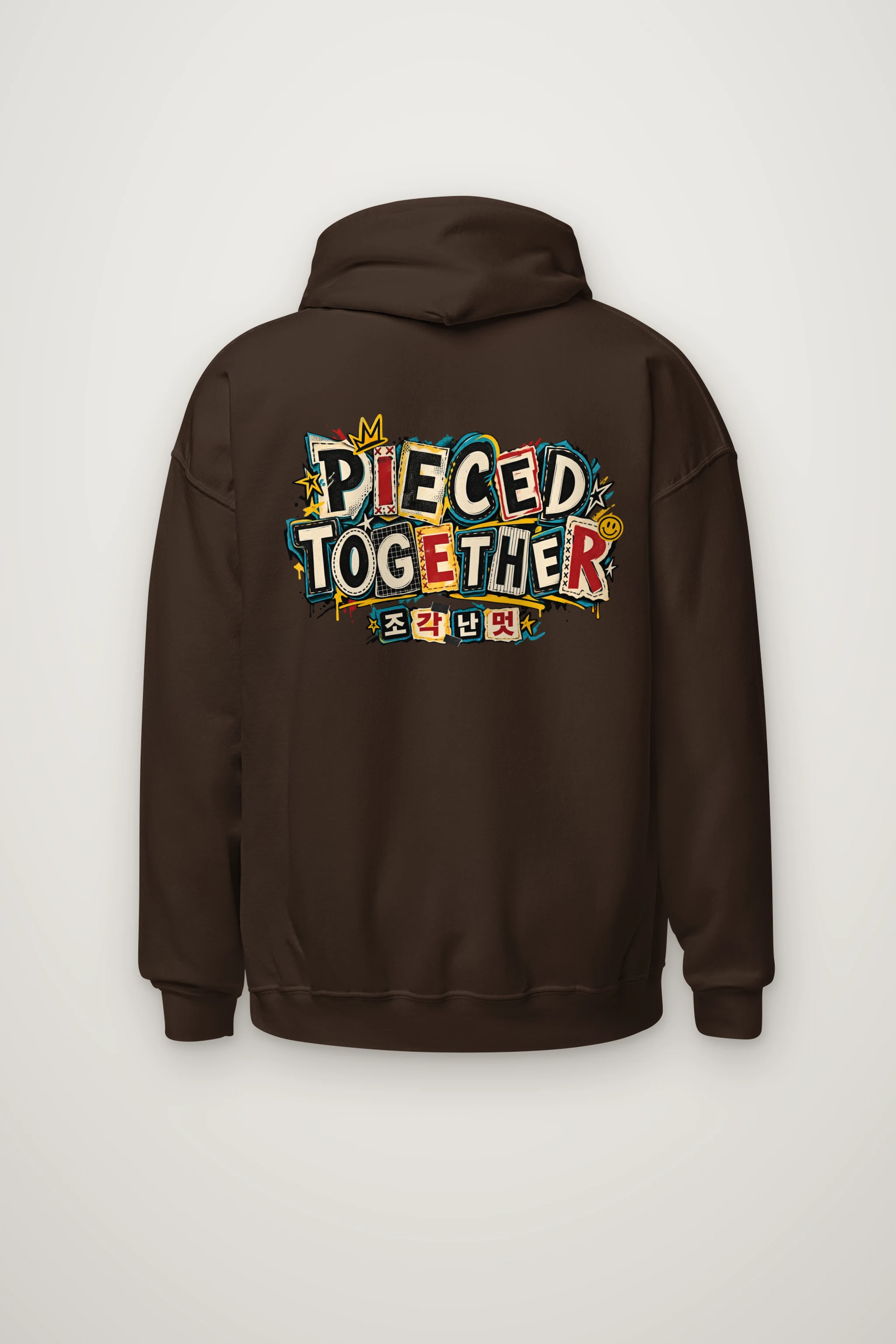 "Pieced Together Street Patchwork" Heavy Blend Unisex Pullover Hoodie