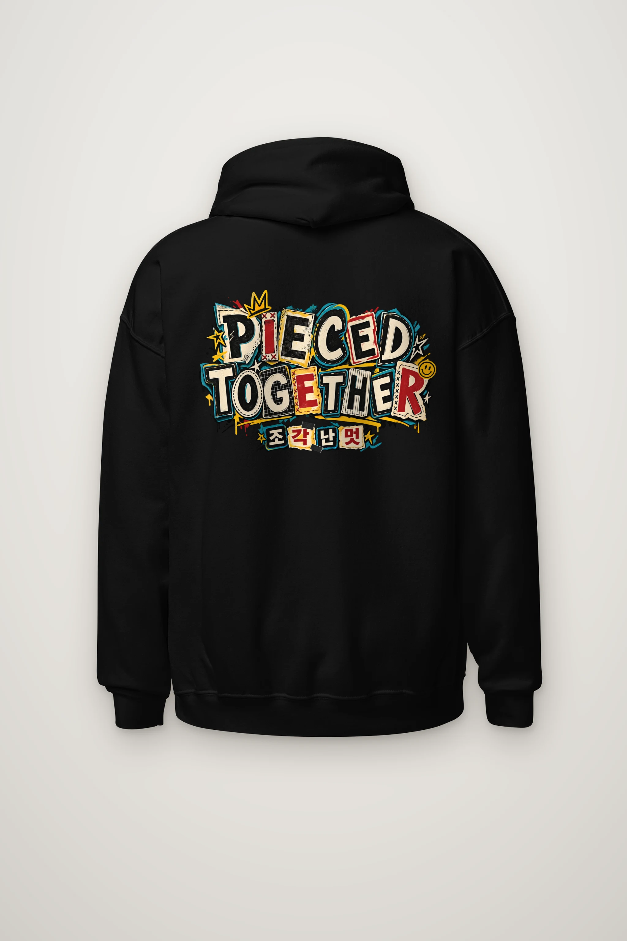 "Pieced Together Street Patchwork" Heavy Blend Unisex Pullover Hoodie