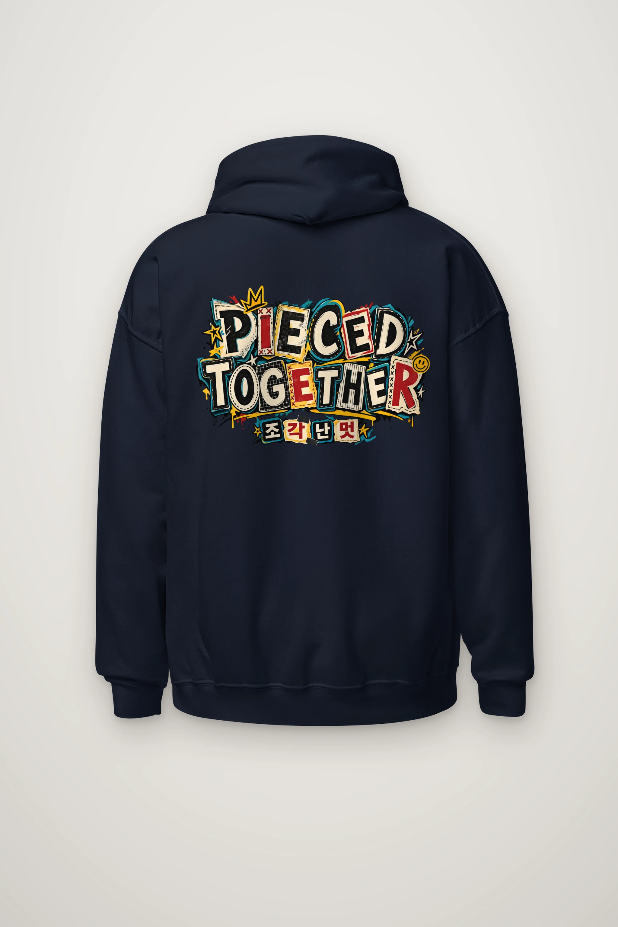 "Pieced Together Street Patchwork" Heavy Blend Unisex Pullover Hoodie