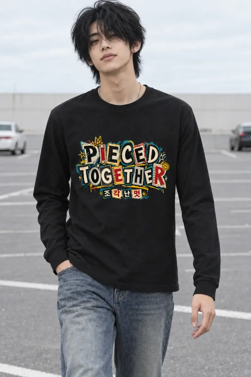 "Pieced Patch Lettering" Unisex Longsleeve T-shirt