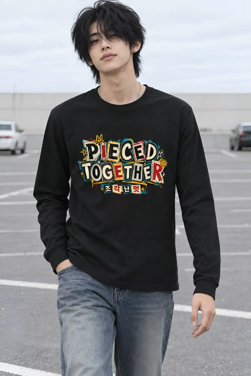 "Pieced Patch Lettering" Unisex Longsleeve T-shirt