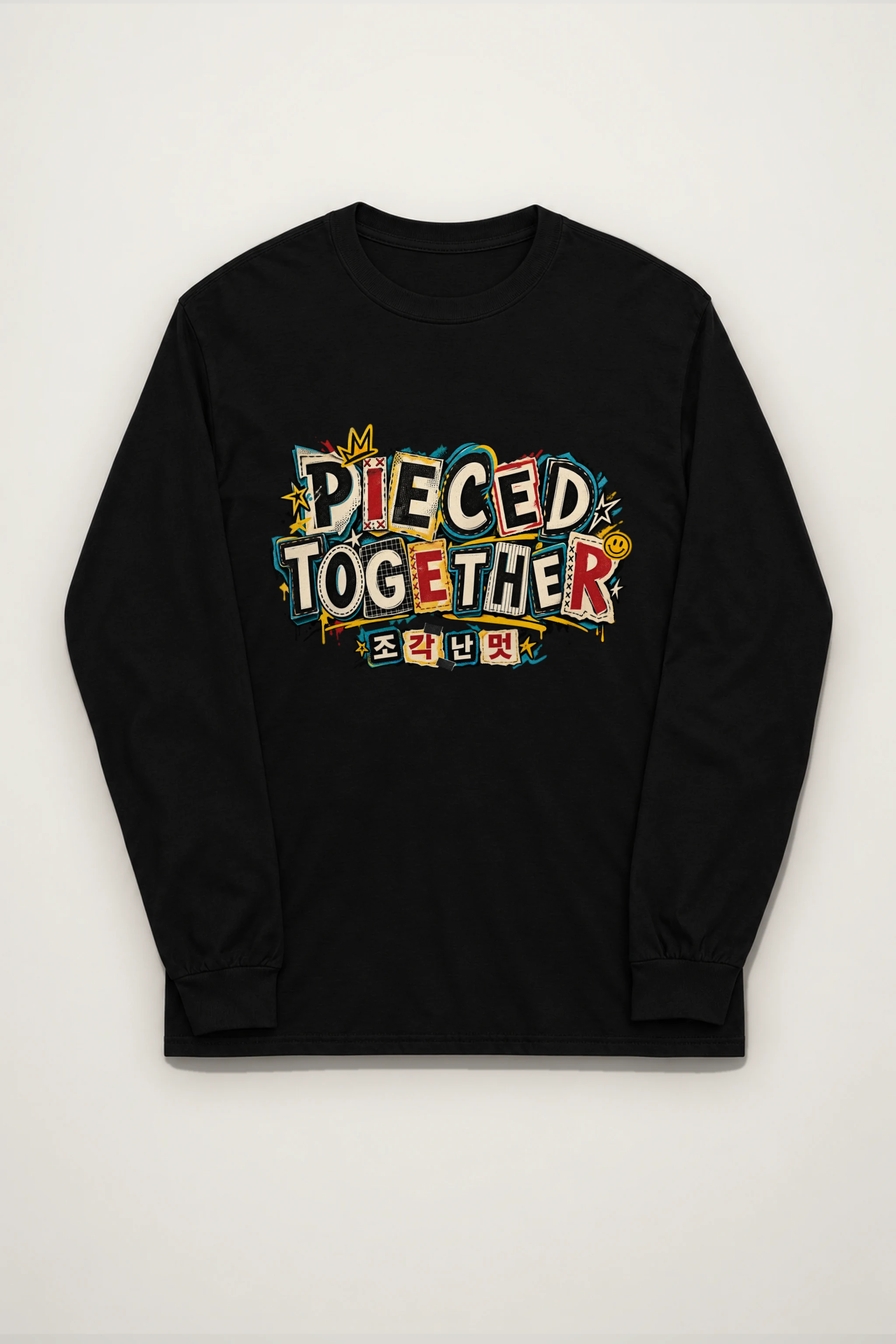 "Pieced Patch Lettering" Unisex Longsleeve T-shirt
