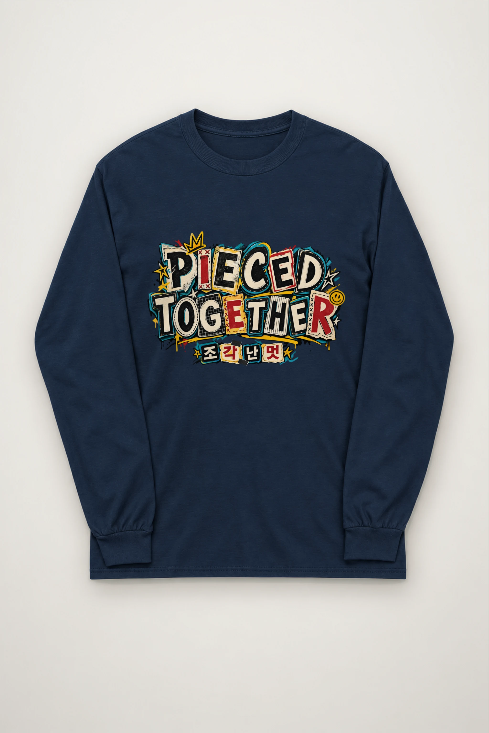 "Pieced Patch Lettering" Unisex Longsleeve T-shirt