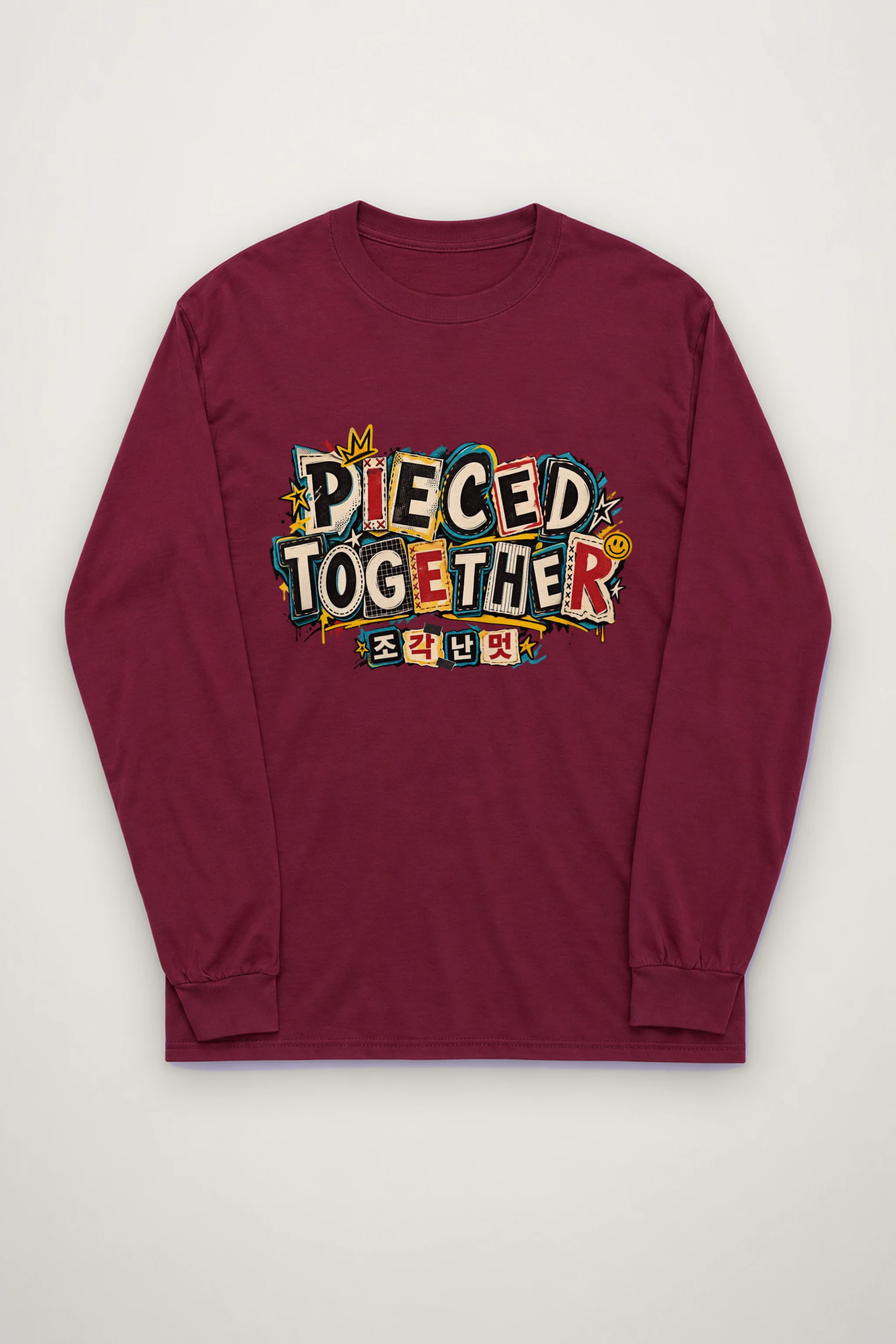 "Pieced Patch Lettering" Unisex Longsleeve T-shirt