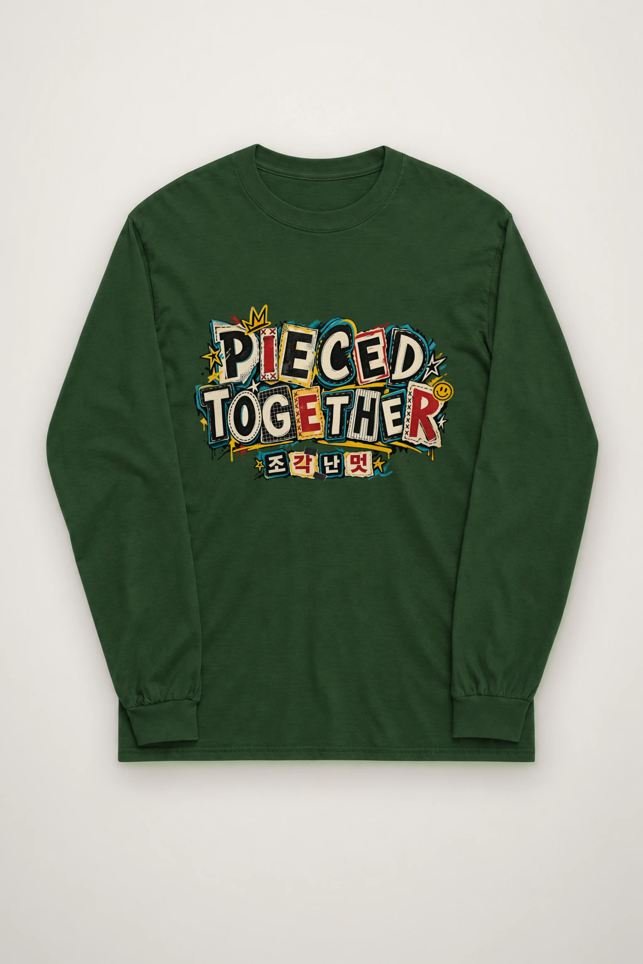 "Pieced Patch Lettering" Unisex Longsleeve T-shirt