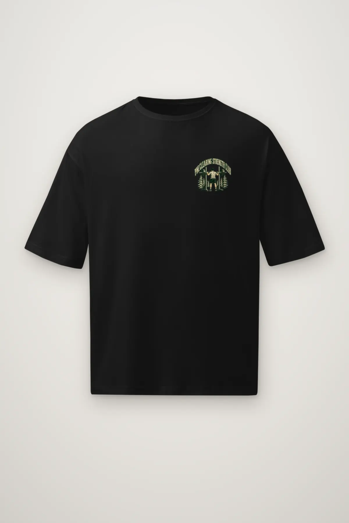 "Pine Clearing Strength Club" Men's Oversized Heavyweight Crewneck T-Shirt