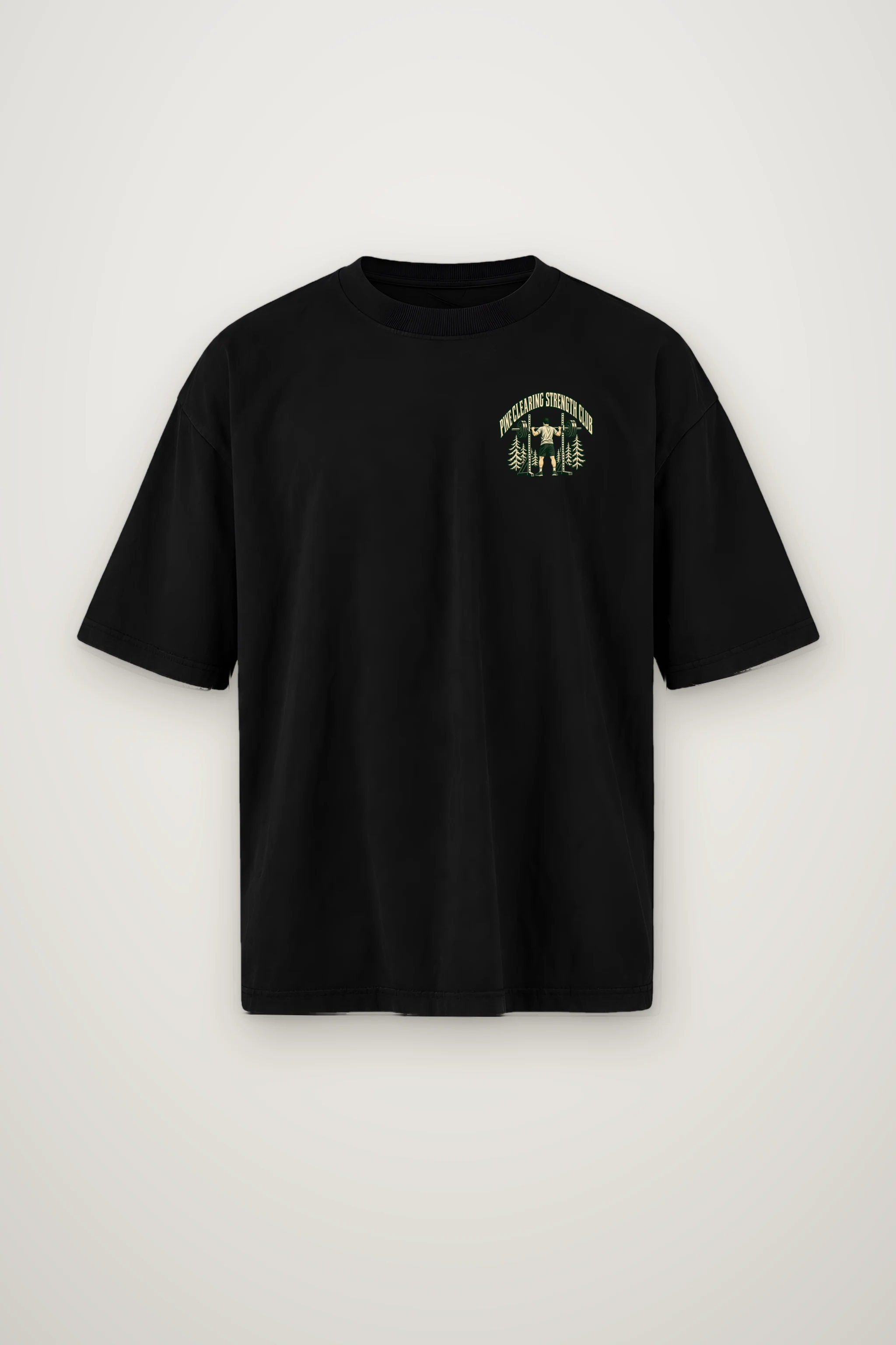 "Pine Clearing Strength Club" Men's Oversized Heavyweight Crewneck T-Shirt