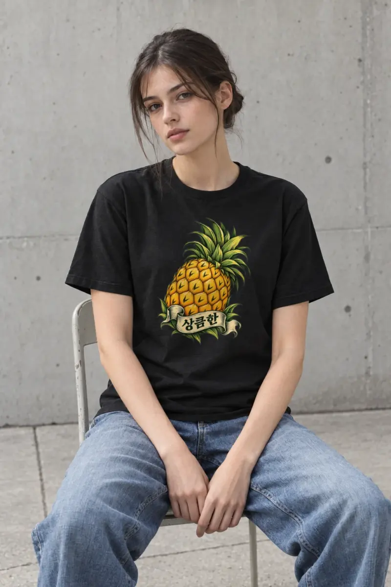 "Pineapple Banner" Heavyweight Unisex Crewneck T-shirt
