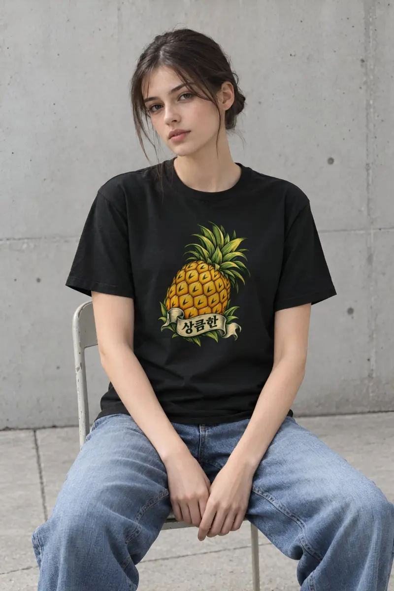 "Pineapple Banner" Heavyweight Unisex Crewneck T-shirt