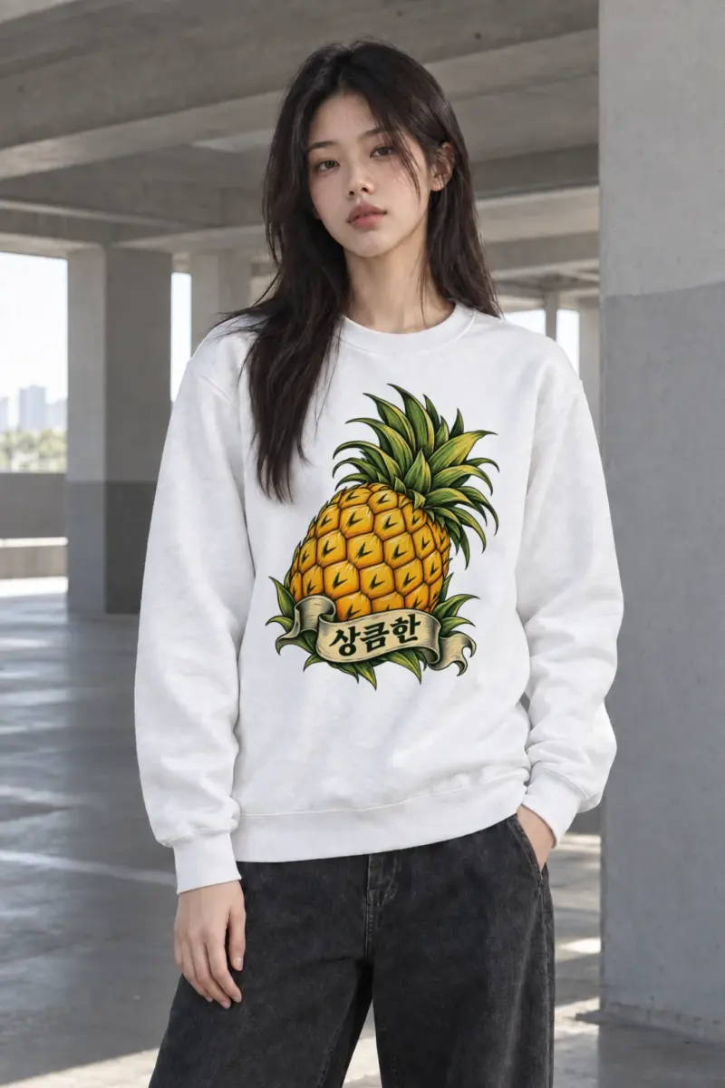 "Pineapple Engraving" Heavy Blend Unisex Crewneck Sweatshirt | Gildan 18000