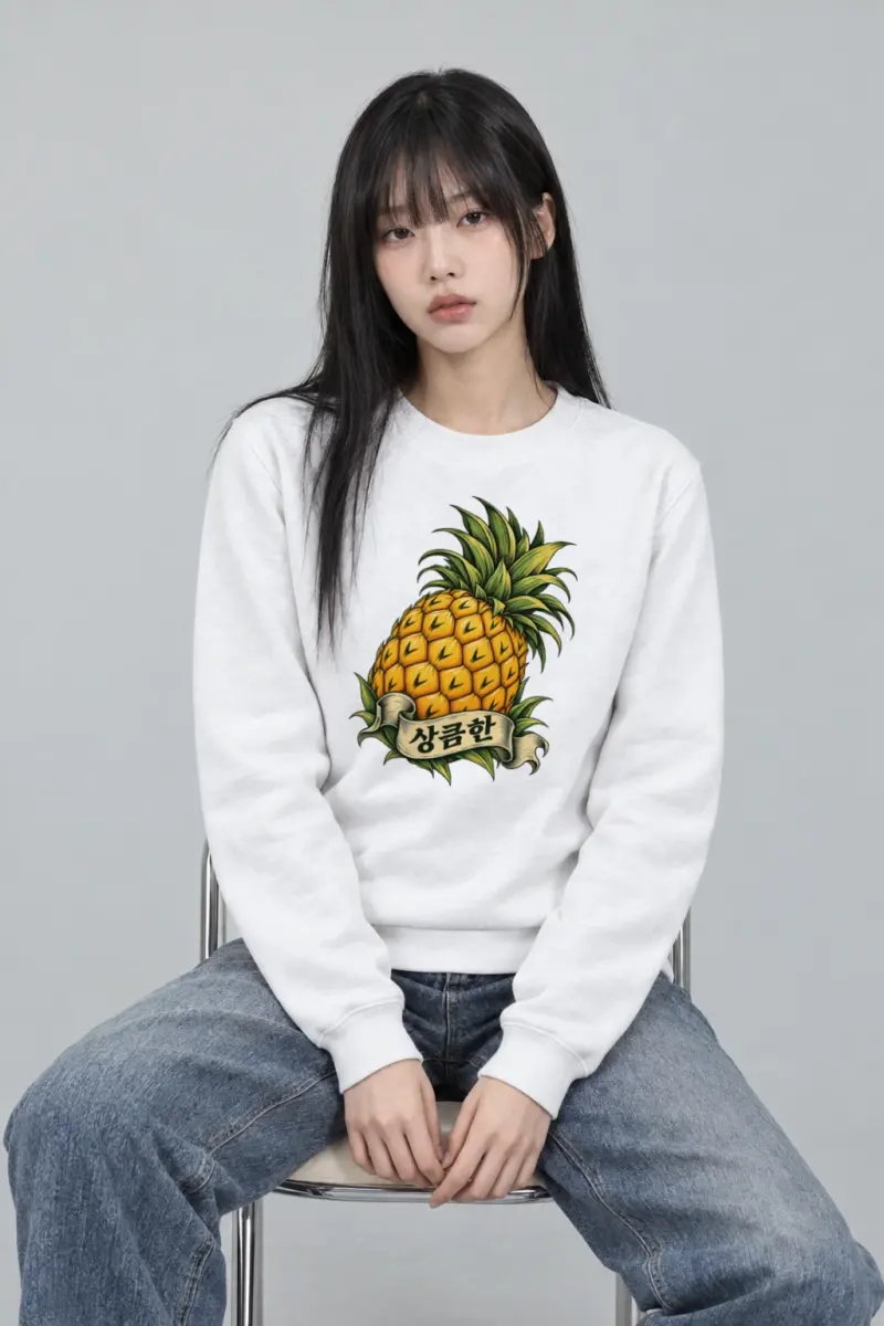 "Pineapple Engraving" Heavy Blend Unisex Crewneck Sweatshirt