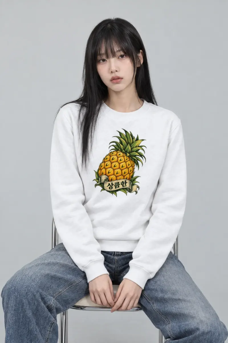 "Pineapple Engraving" Heavy Blend Unisex Crewneck Sweatshirt