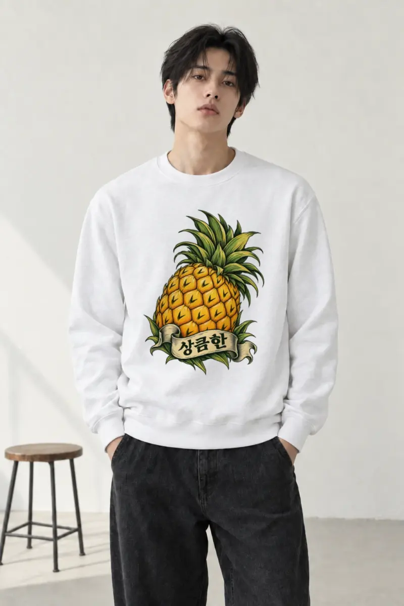 "Pineapple Engraving" Heavy Blend Unisex Crewneck Sweatshirt
