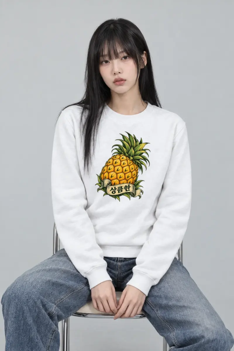 "Pineapple Engraving" Heavy Blend Unisex Crewneck Sweatshirt