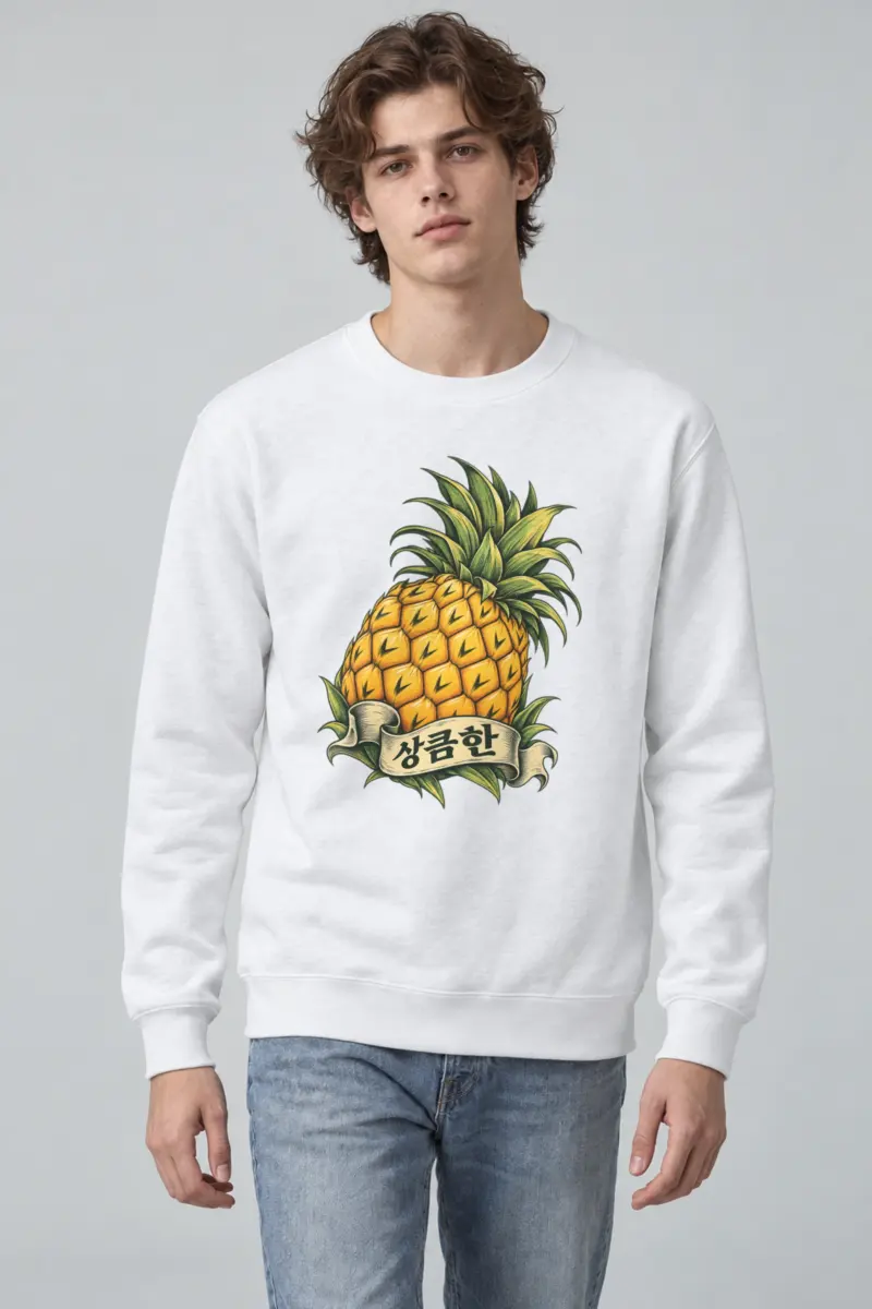 "Pineapple Engraving" Heavy Blend Unisex Crewneck Sweatshirt