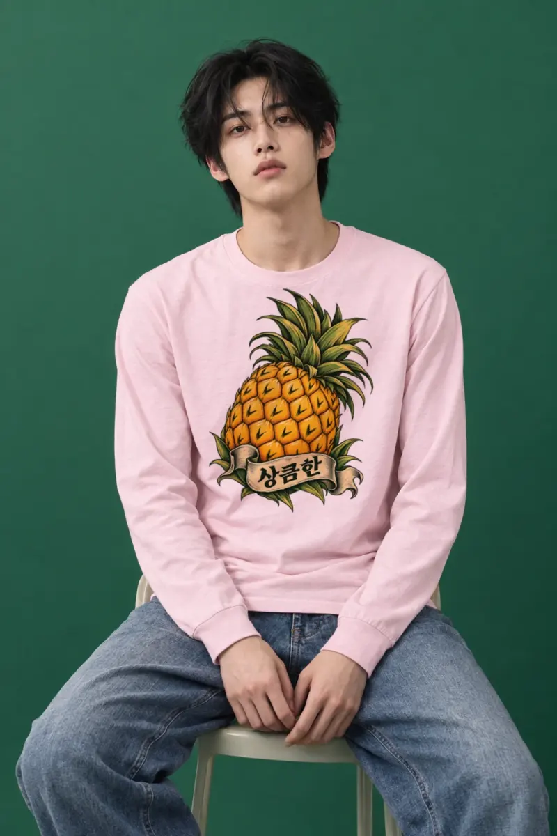 "Pineapple Engraving" Unisex Longsleeve T-shirt