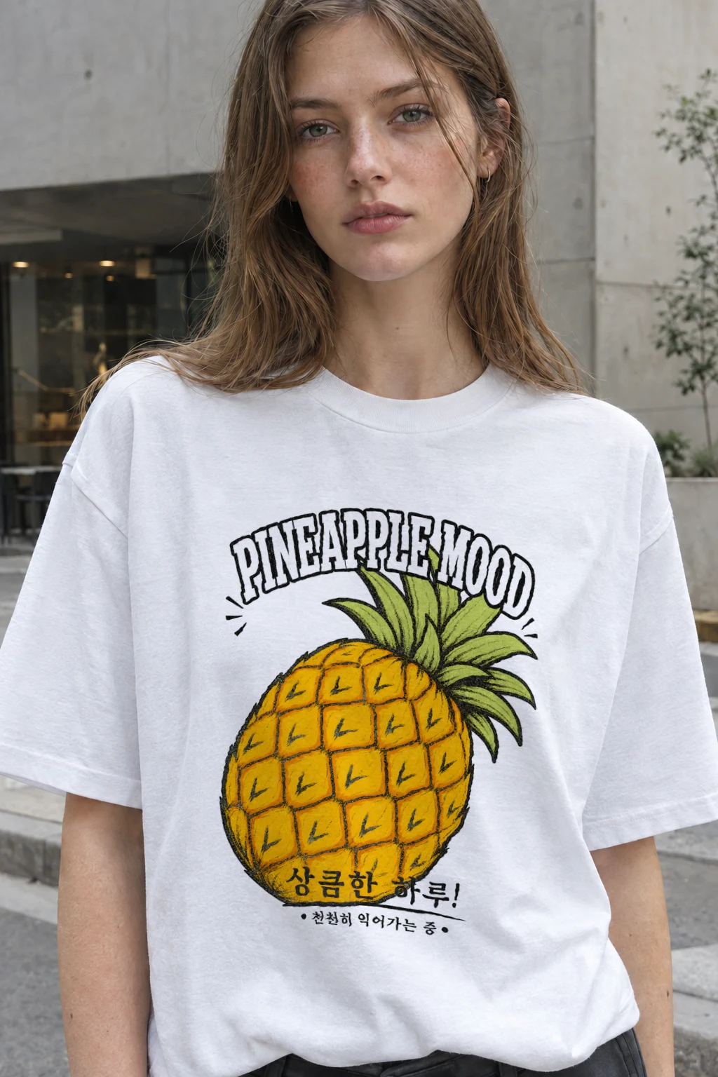 "Pineapple Mood" Heavyweight Unisex Crewneck T-shirt | Gildan 5000