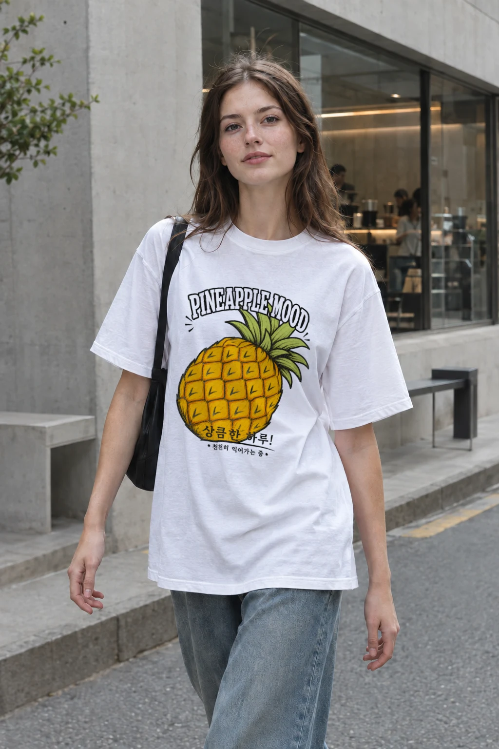 "Pineapple Mood" Heavyweight Unisex Crewneck T-shirt | Gildan 5000