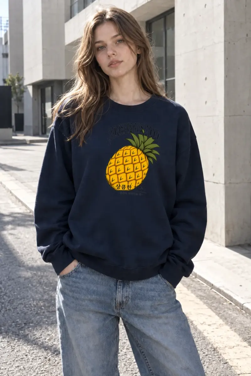 "Pineapple Mood" Unisex Sponge Fleece Crewneck Sweatshirt | Bella + Canvas 3901