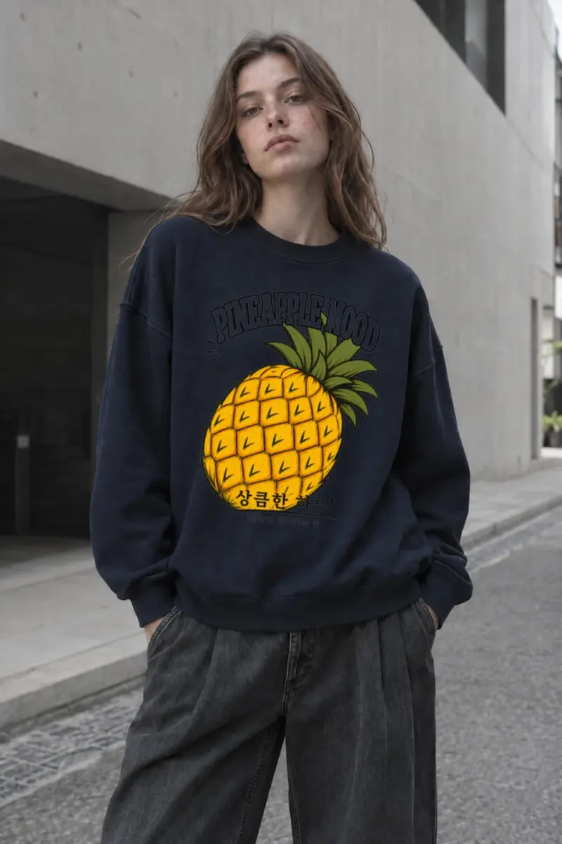 “Pineapple Mood” Unisex Sponge Fleece Crewneck Sweatshirt | Bella + Canvas 3901
