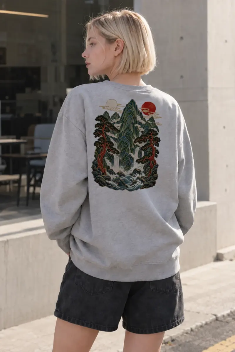 "Pinefall Sunscape" Heavy Blend Unisex Crewneck Sweatshirt | Gildan 18000