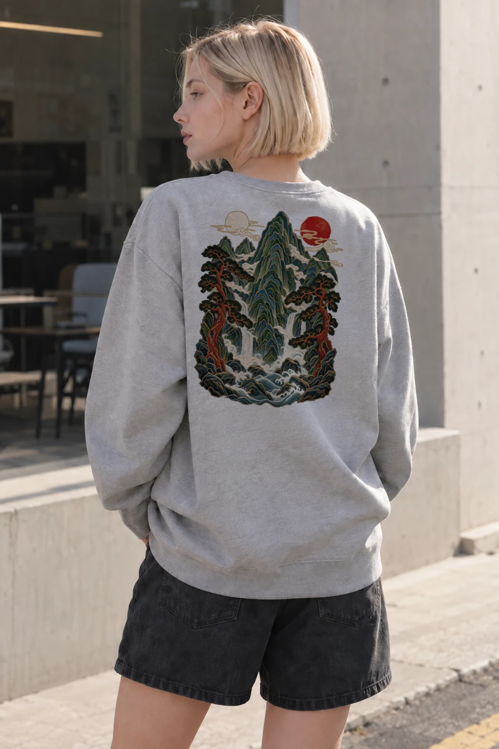 "Pinefall Sunscape" Heavy Blend Unisex Crewneck Sweatshirt | Gildan 18000
