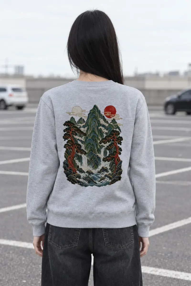 "Pinefall Sunscape" Heavy Blend Unisex Crewneck Sweatshirt