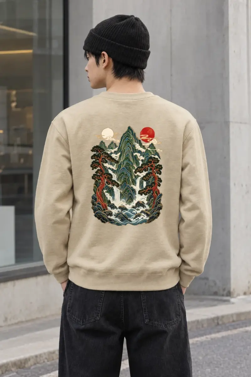 "Pinefall Sunscape" Heavy Blend Unisex Crewneck Sweatshirt