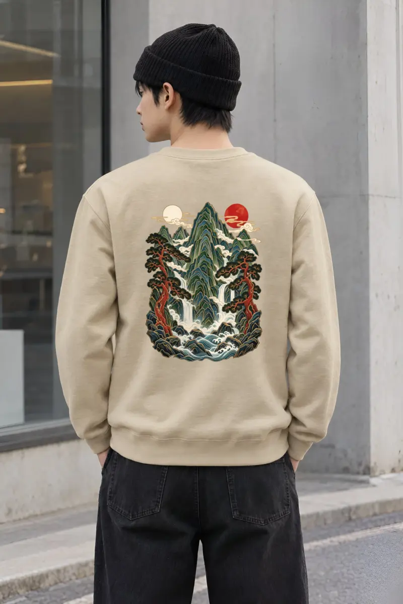 "Pinefall Sunscape" Heavy Blend Unisex Crewneck Sweatshirt
