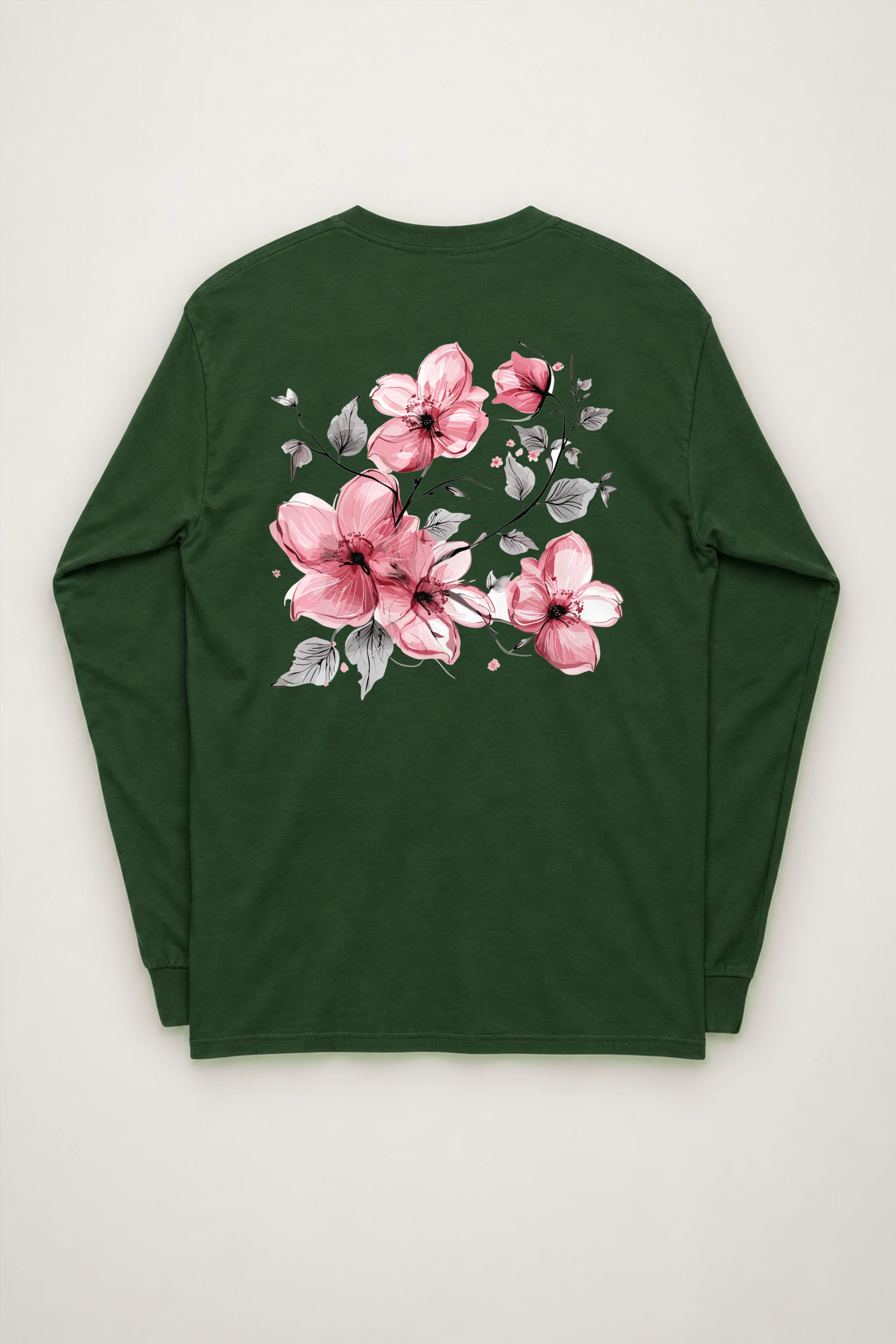 "Pink Branch Bloom" Unisex Longsleeve T-shirt