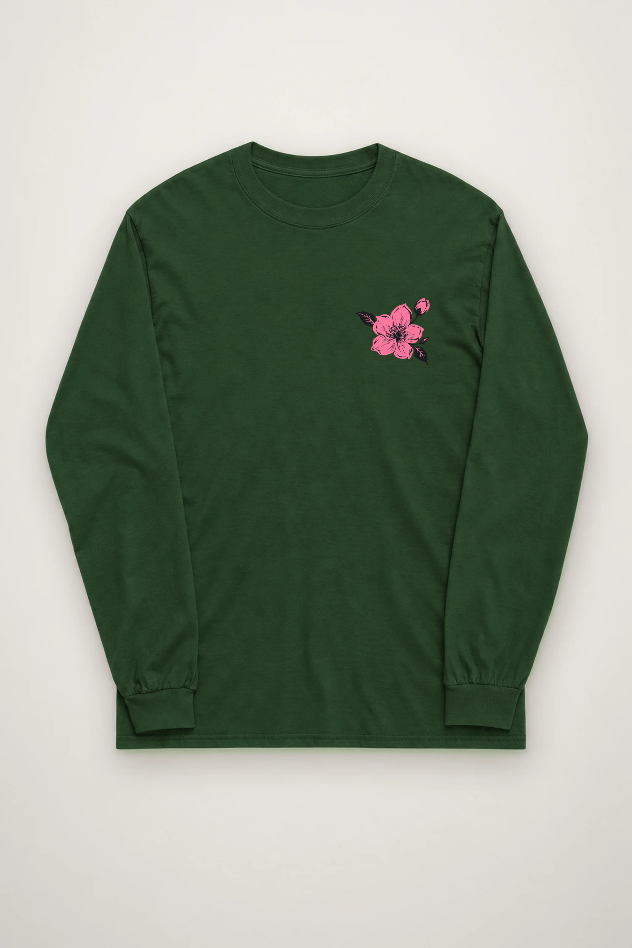 "Pink Branch Bloom" Unisex Longsleeve T-shirt