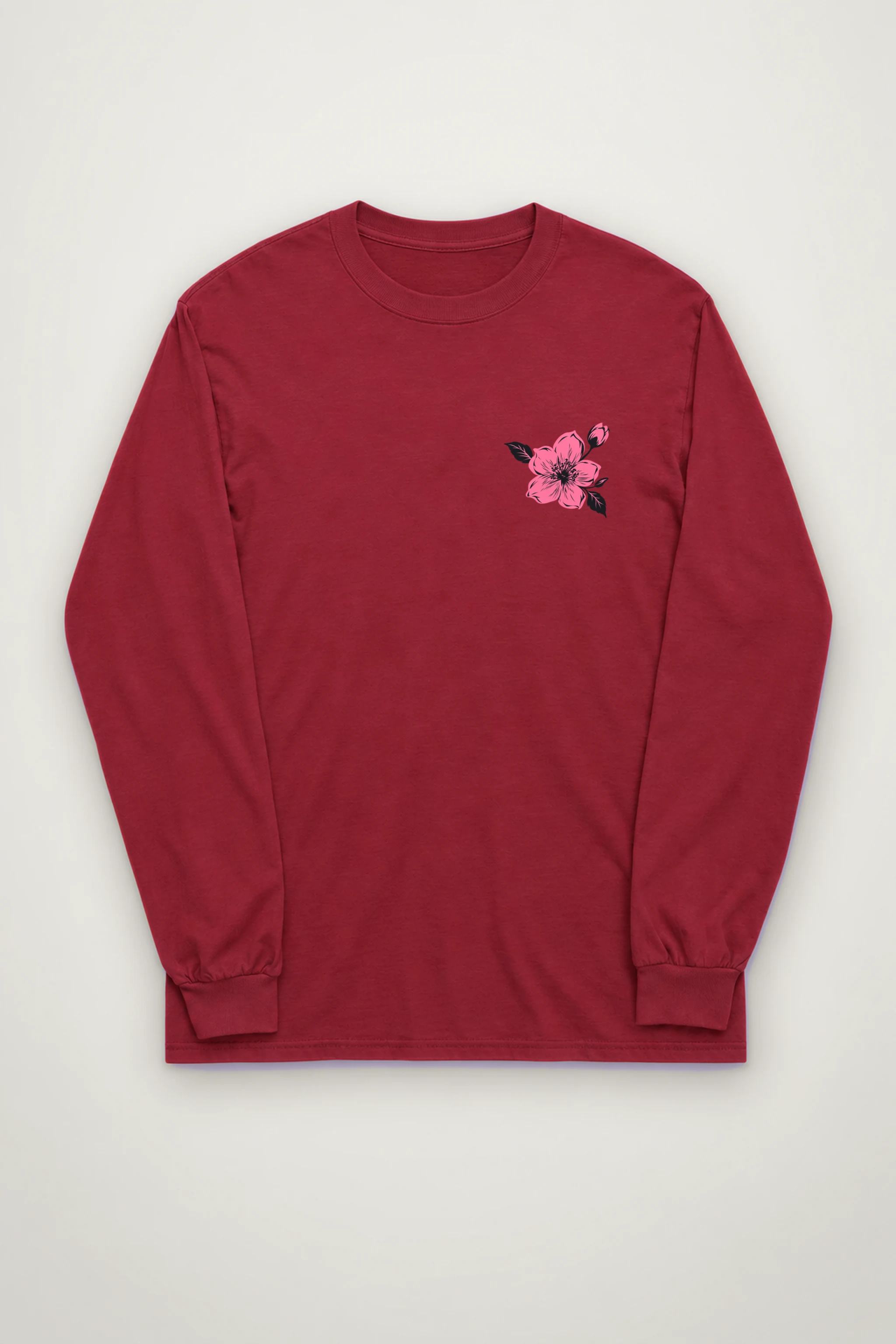 "Pink Branch Bloom" Unisex Longsleeve T-shirt