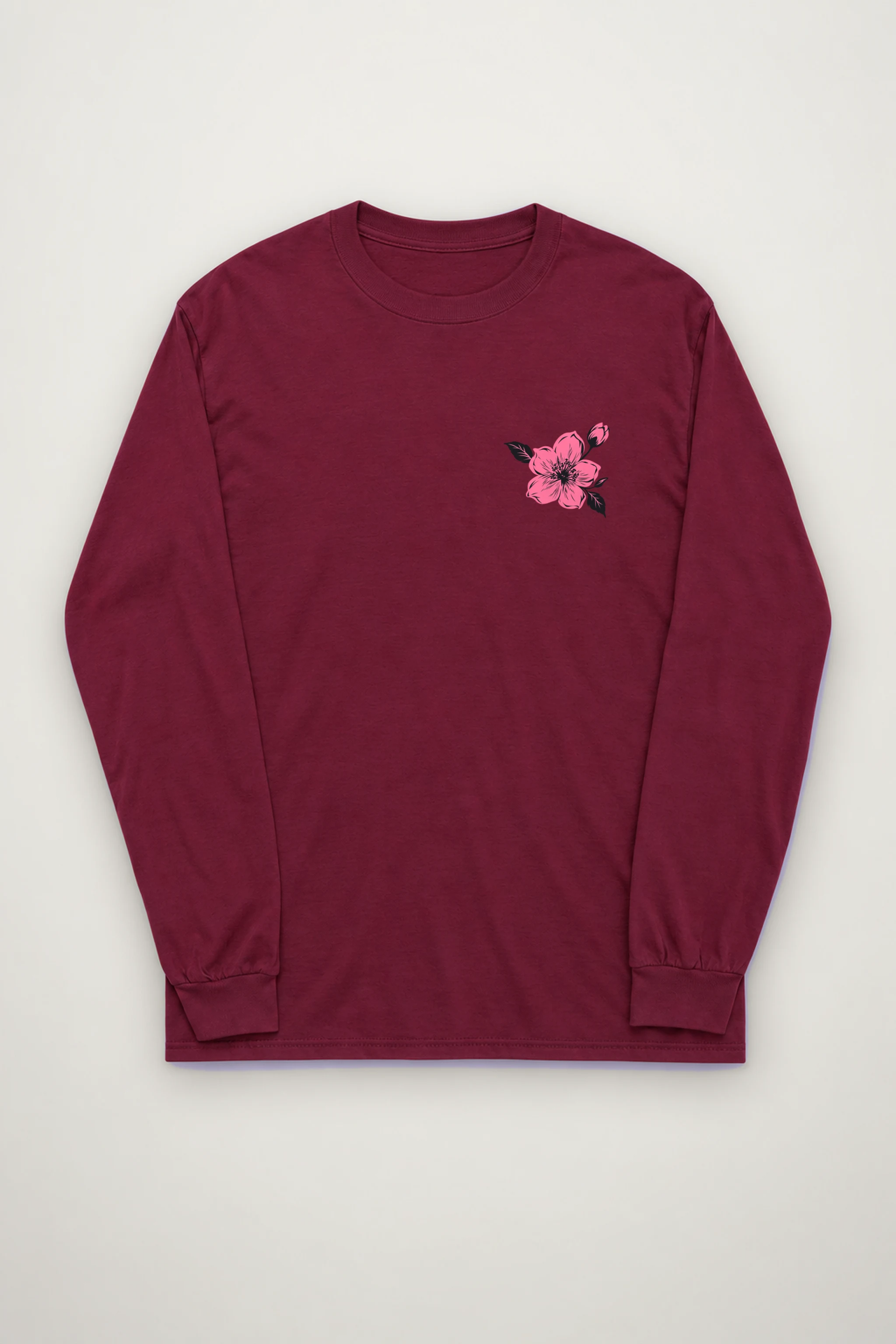 "Pink Branch Bloom" Unisex Longsleeve T-shirt