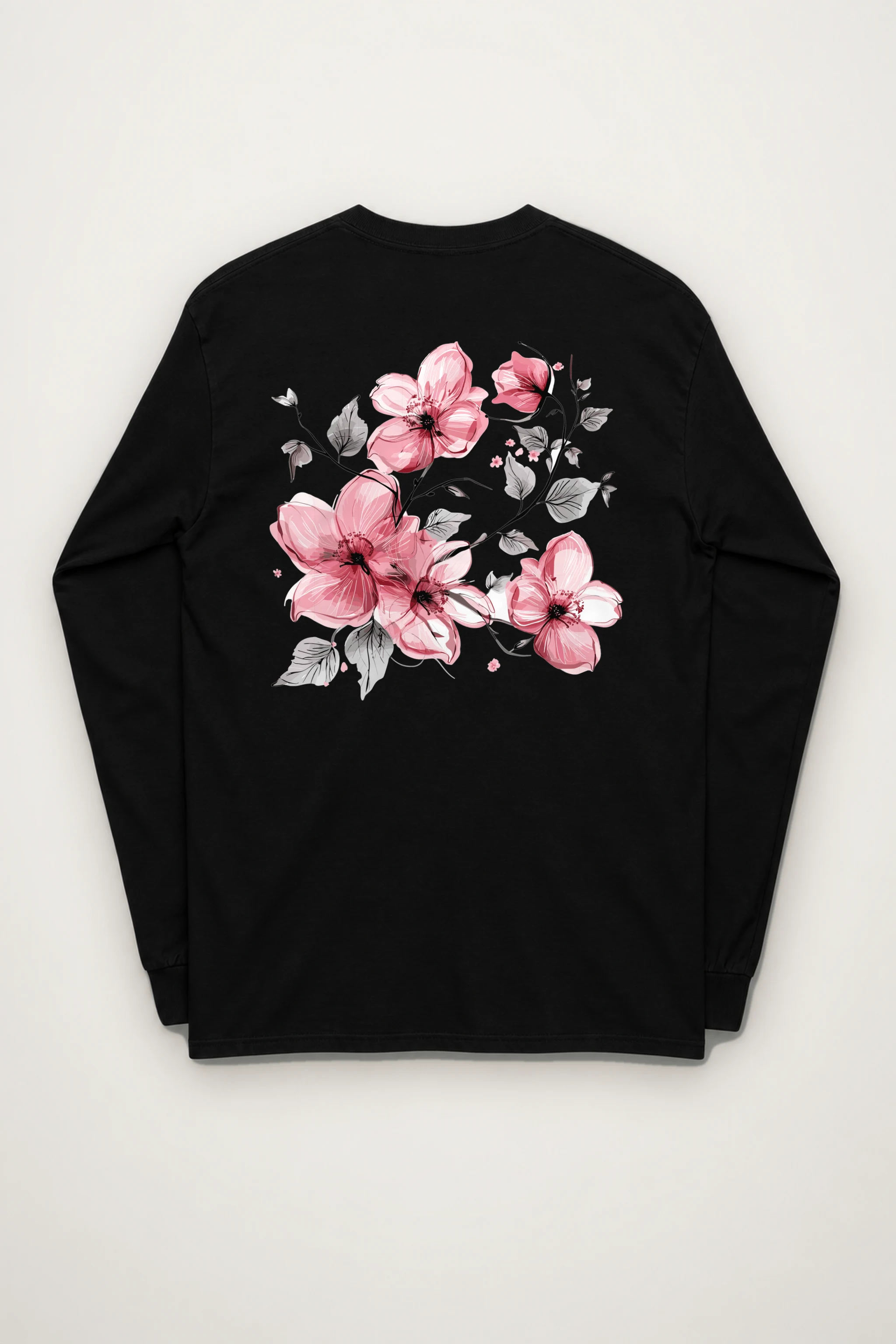 "Pink Branch Bloom" Unisex Longsleeve T-shirt