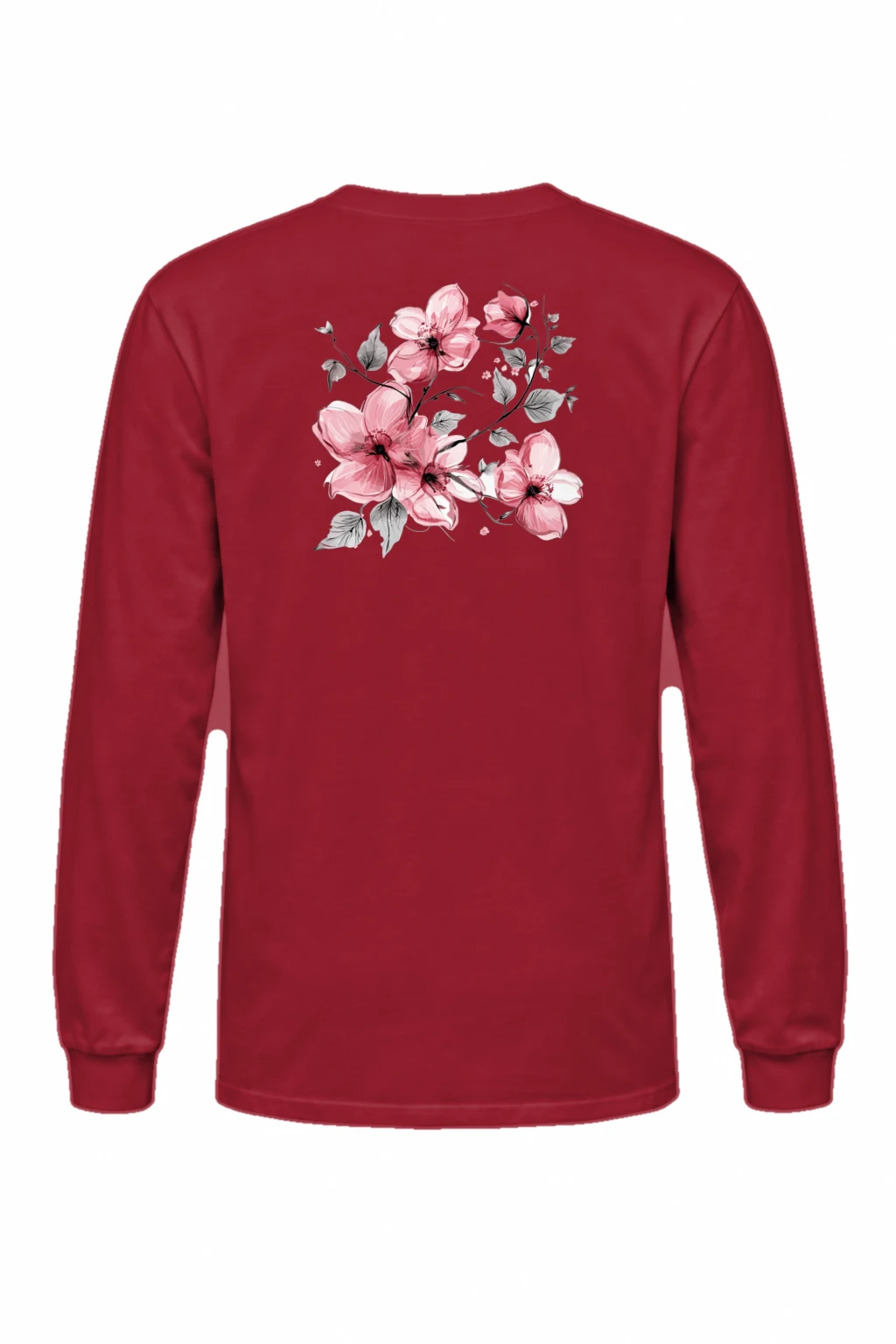"Pink Branch Bloom" Unisex Longsleeve T-shirt | Gildan 2400