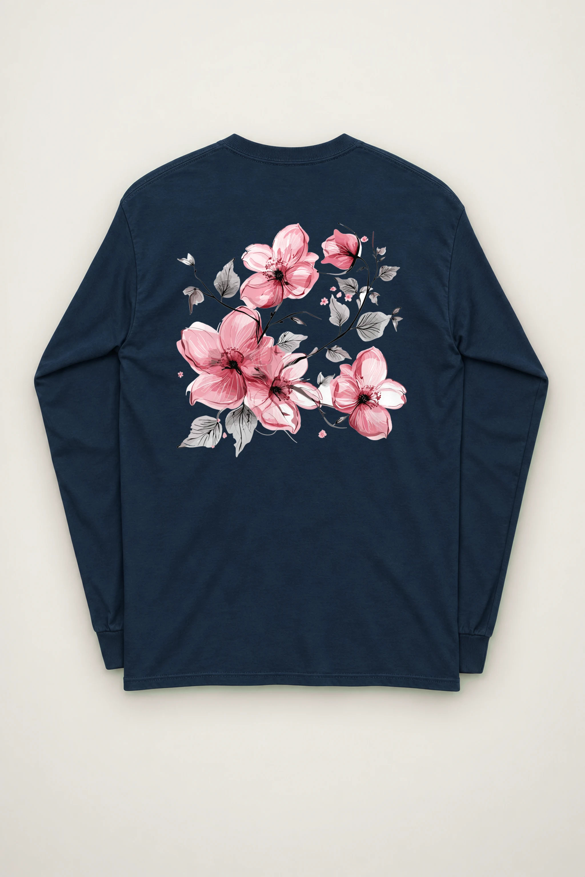 "Pink Branch Bloom" Unisex Longsleeve T-shirt