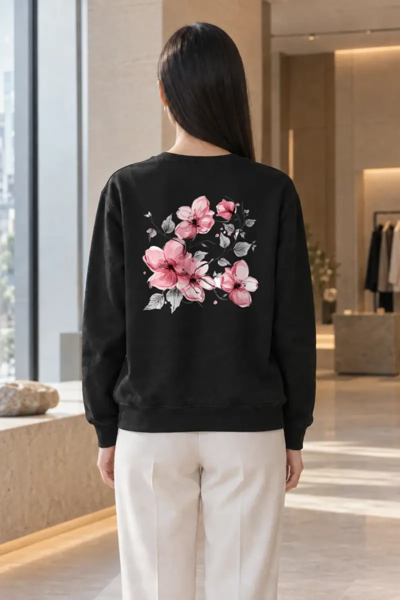 "Pink Branch Elegance" Heavy Blend Unisex Crewneck Sweatshirt