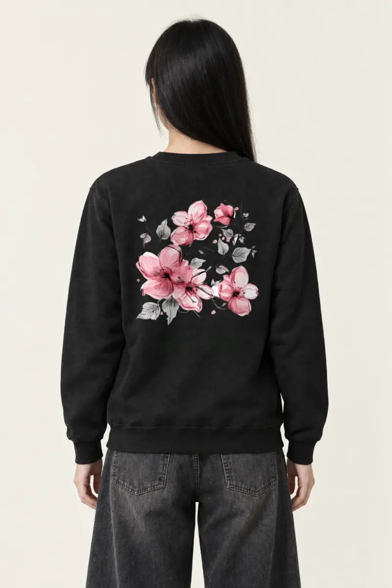 "Pink Branch Elegance" Heavy Blend Unisex Crewneck Sweatshirt