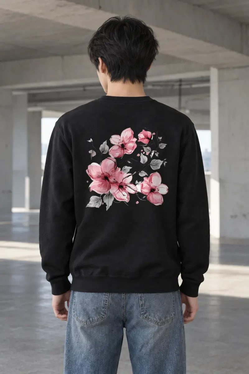 "Pink Branch Elegance" Heavy Blend Unisex Crewneck Sweatshirt