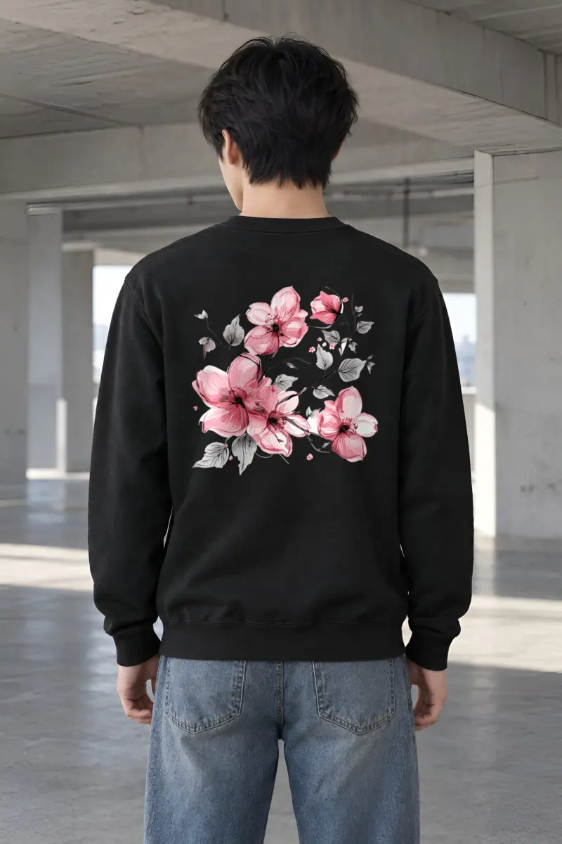 "Pink Branch Elegance" Heavy Blend Unisex Crewneck Sweatshirt