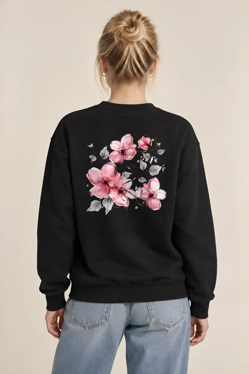 "Pink Branch Elegance" Heavy Blend Unisex Crewneck Sweatshirt