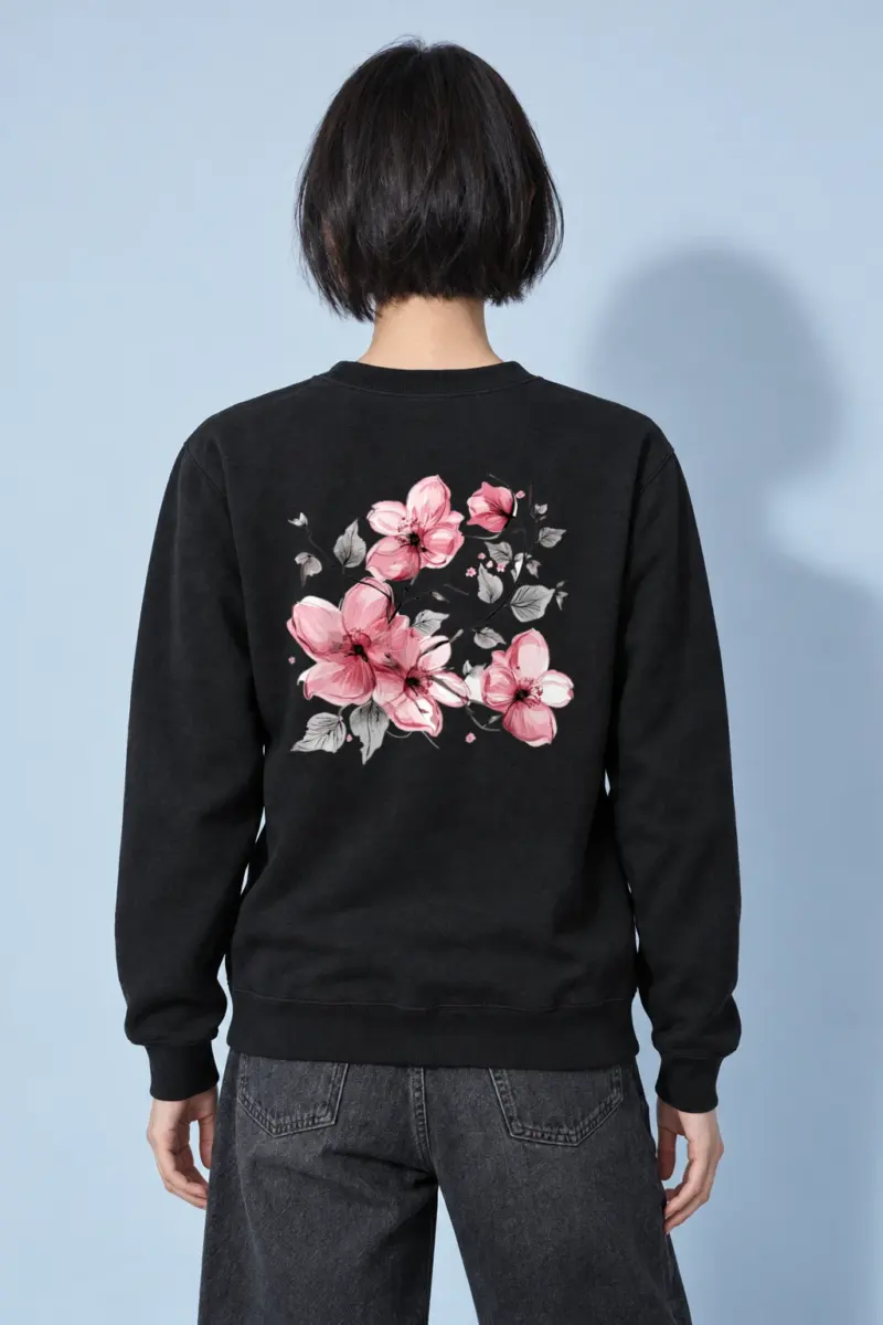 "Pink Branch Elegance" Heavy Blend Unisex Crewneck Sweatshirt