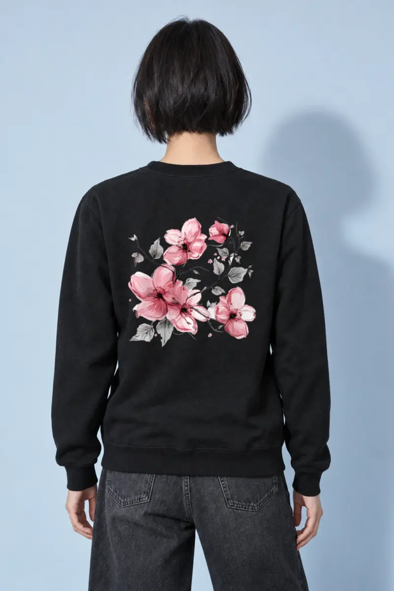 "Pink Branch Elegance" Heavy Blend Unisex Crewneck Sweatshirt