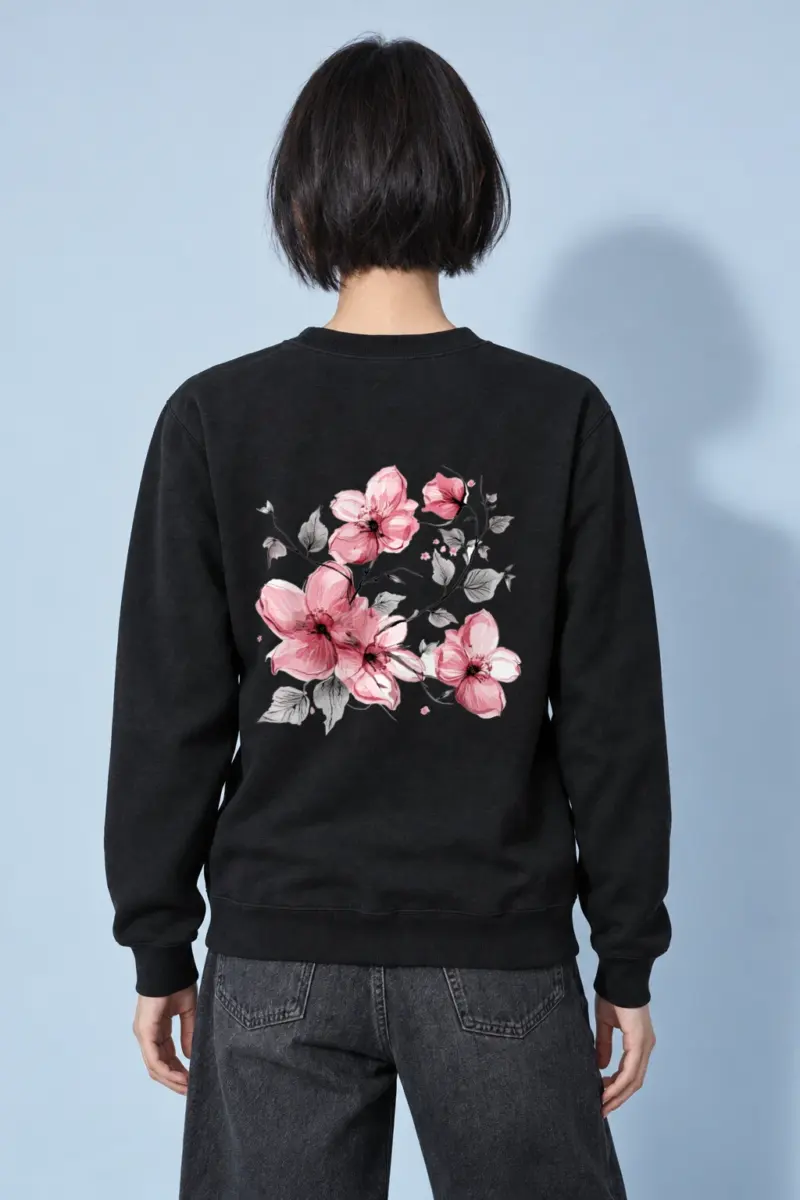 "Pink Branch Elegance" Heavy Blend Unisex Crewneck Sweatshirt