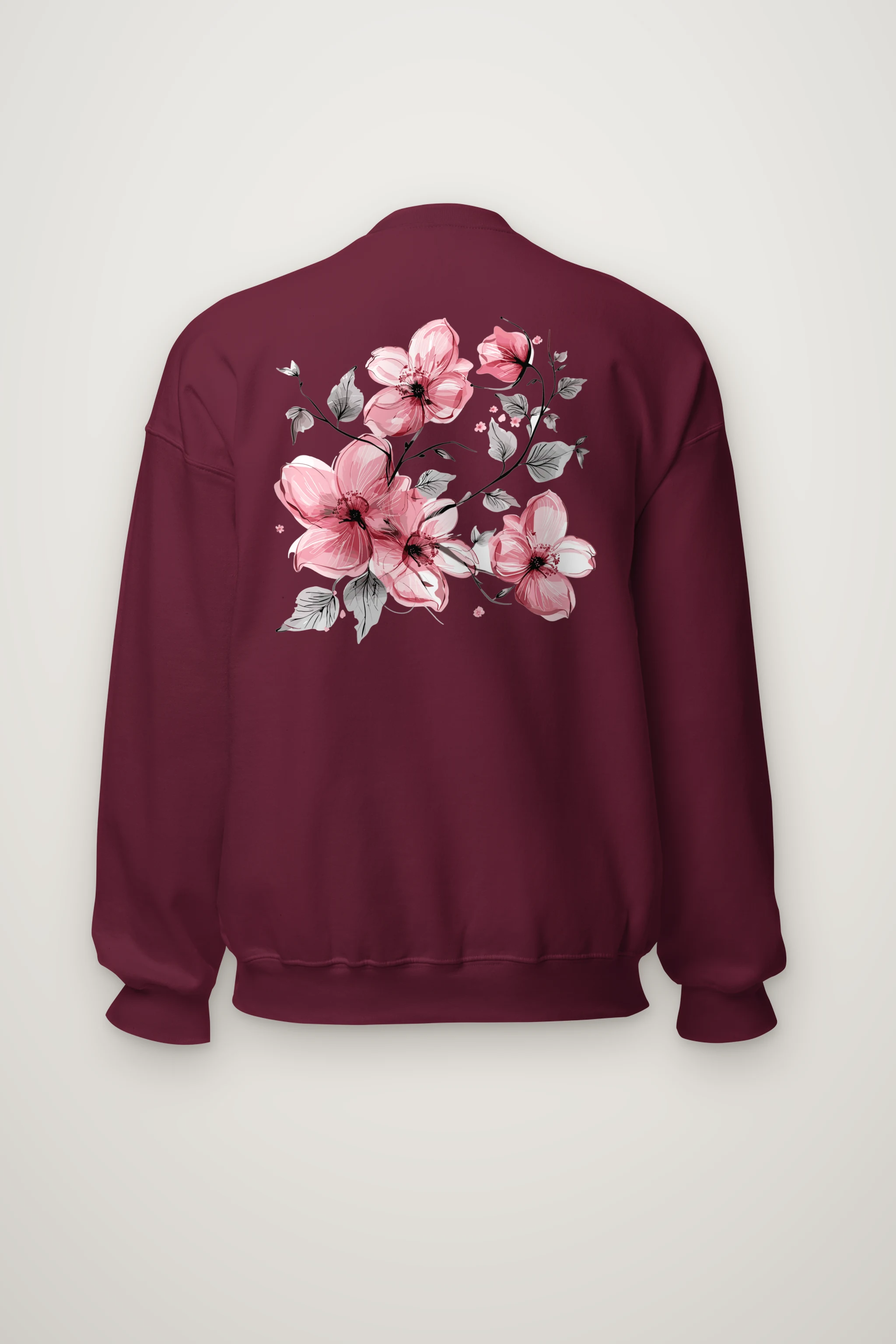 "Pink Branch Elegance" Heavy Blend Unisex Crewneck Sweatshirt